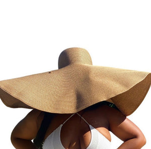 Open image in slideshow, All Shade / Oversized Beach Straw Sun Hat
